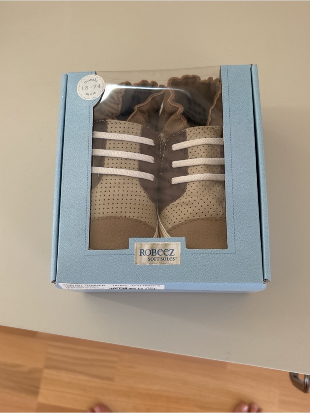 Robeez Brown & Tan Perforated Elastic-Top Sneakers - Picture 2 of 3